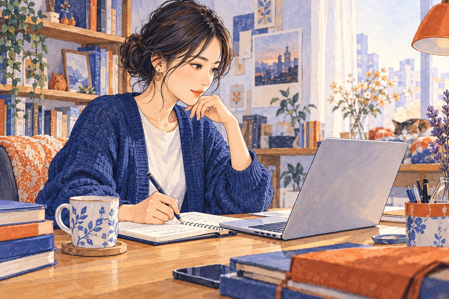 職務経歴書を作成するエンジニアのイラスト